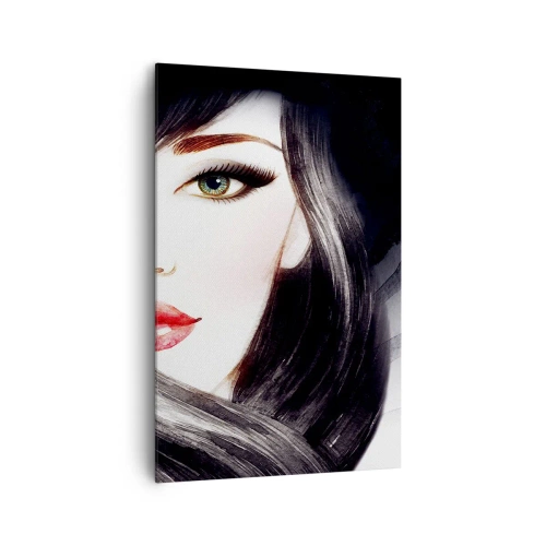 Canvastavla - Bild på duk - Safirfärgad blick - 80x120 cm