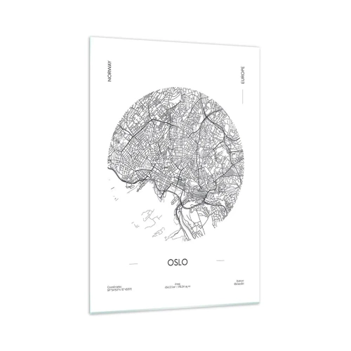 Glastavla - Bild på glas - Oslos anatomi - 70x100 cm