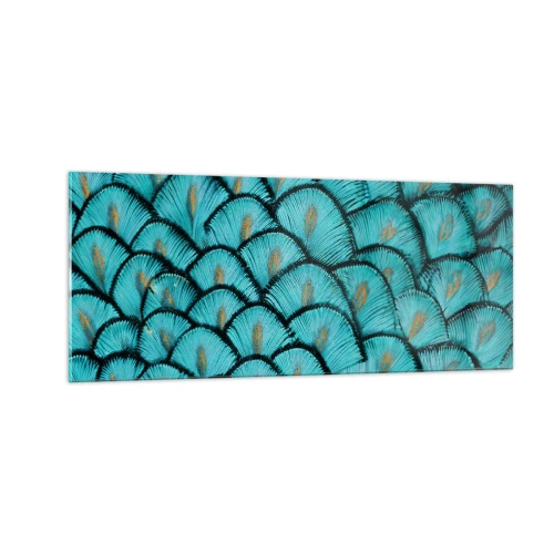 Glastavla - Bild på glas - Den stora fjädergalan - 100x40 cm