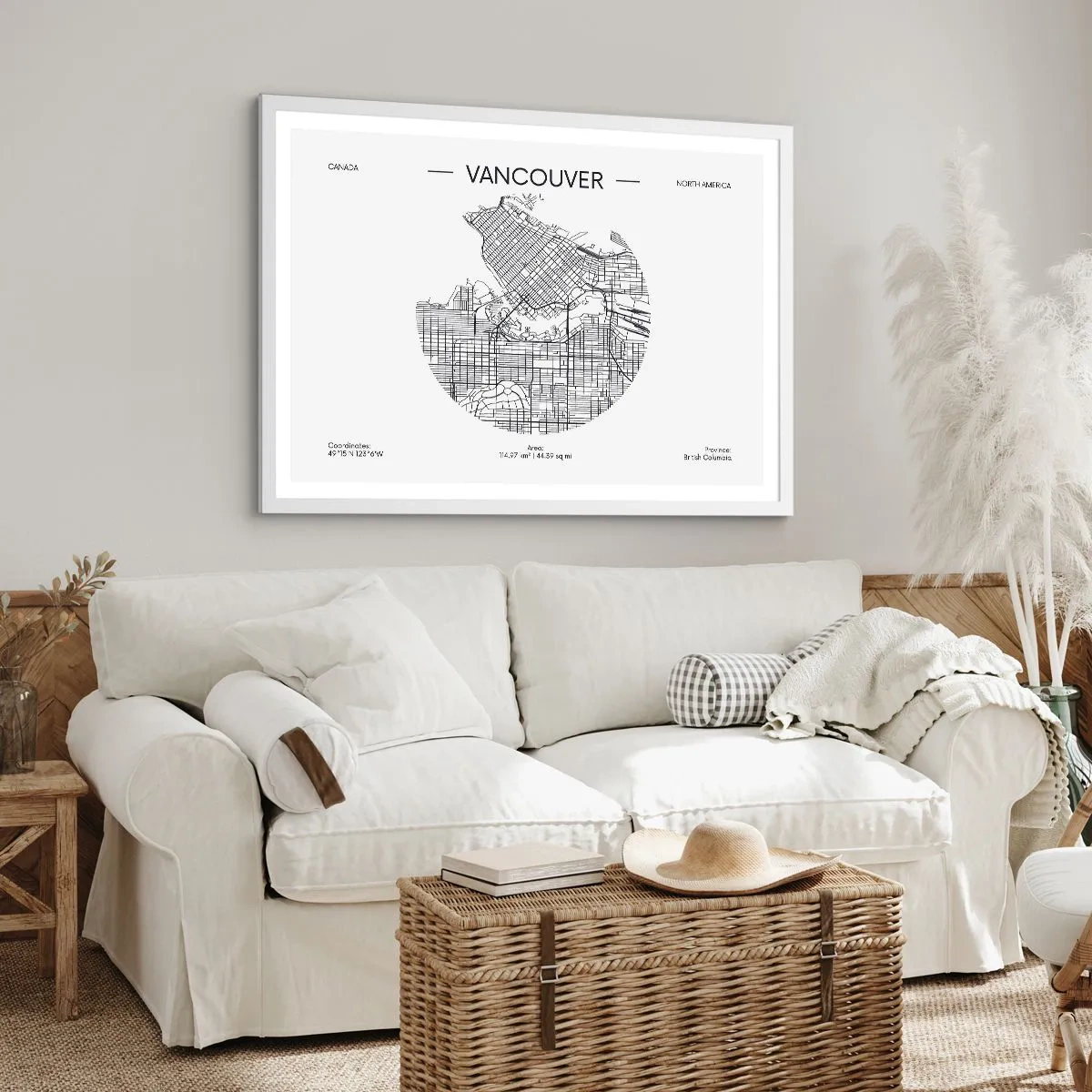 Affisch i vit ram - Vacouvers anatomi - 100x70 cm