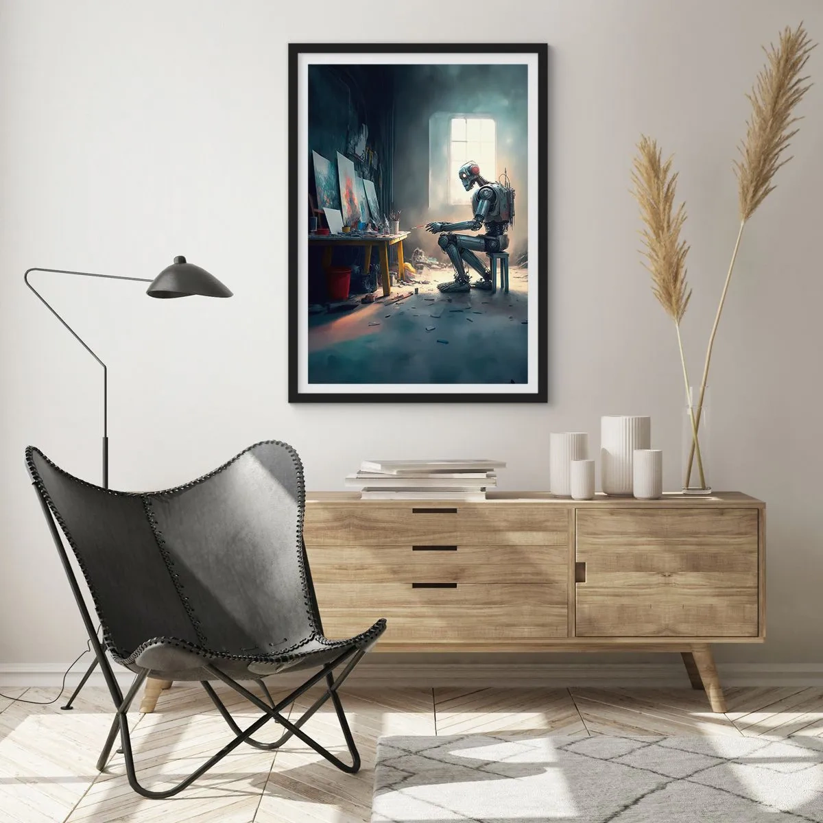 Affisch i svart ram - Den skapande handlingen - 61x91 cm
