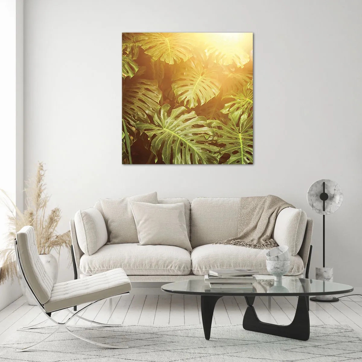 Glastavla - Bild på glas - Beträda grönskan... - 50x50 cm