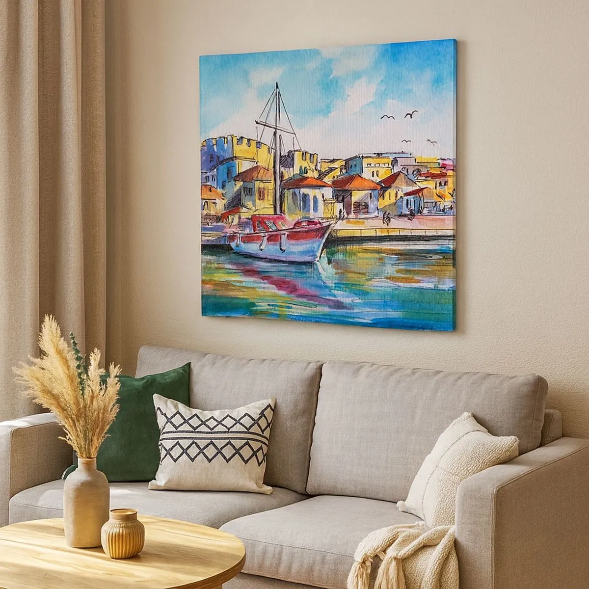 Canvastavla - Bild på duk - Regnbågseftermiddag - 30x30 cm