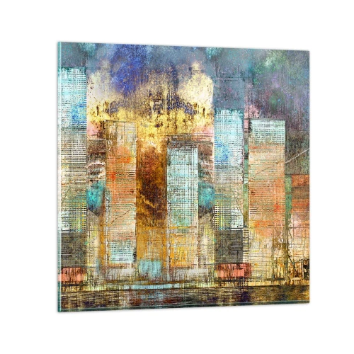 Glastavla - Bild på glas - Solig metropol - 40x40 cm