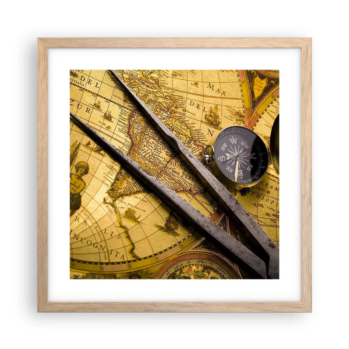 Affisch i ram av ljusek - Var är skatterna? - 40x40 cm