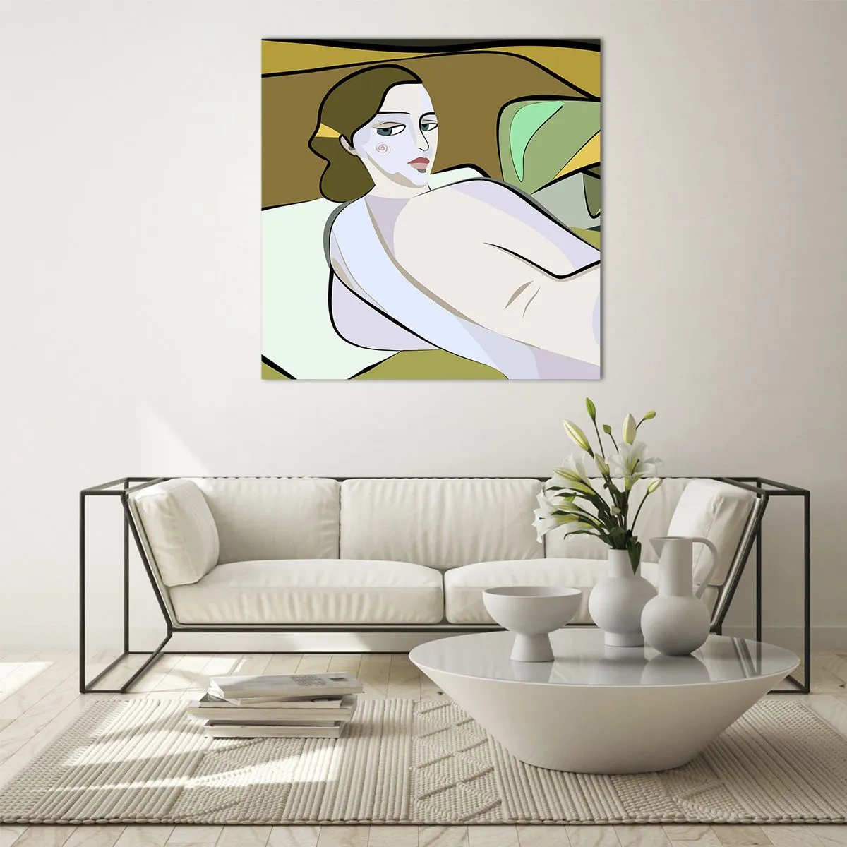 Glastavla - Bild på glas - Intim porträtt - 60x60 cm