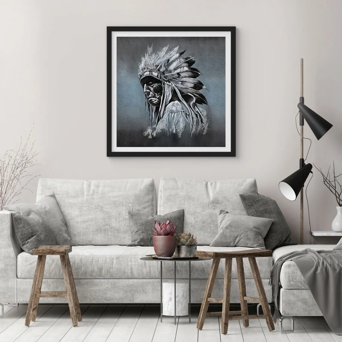 Affisch i svart ram - Tillbaka till rötterna - 50x50 cm