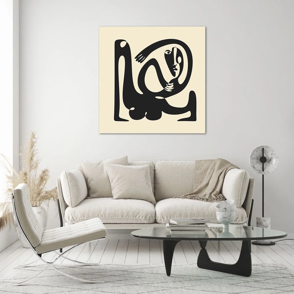 Glastavla - Bild på glas - Nästan Picasso - 70x70 cm