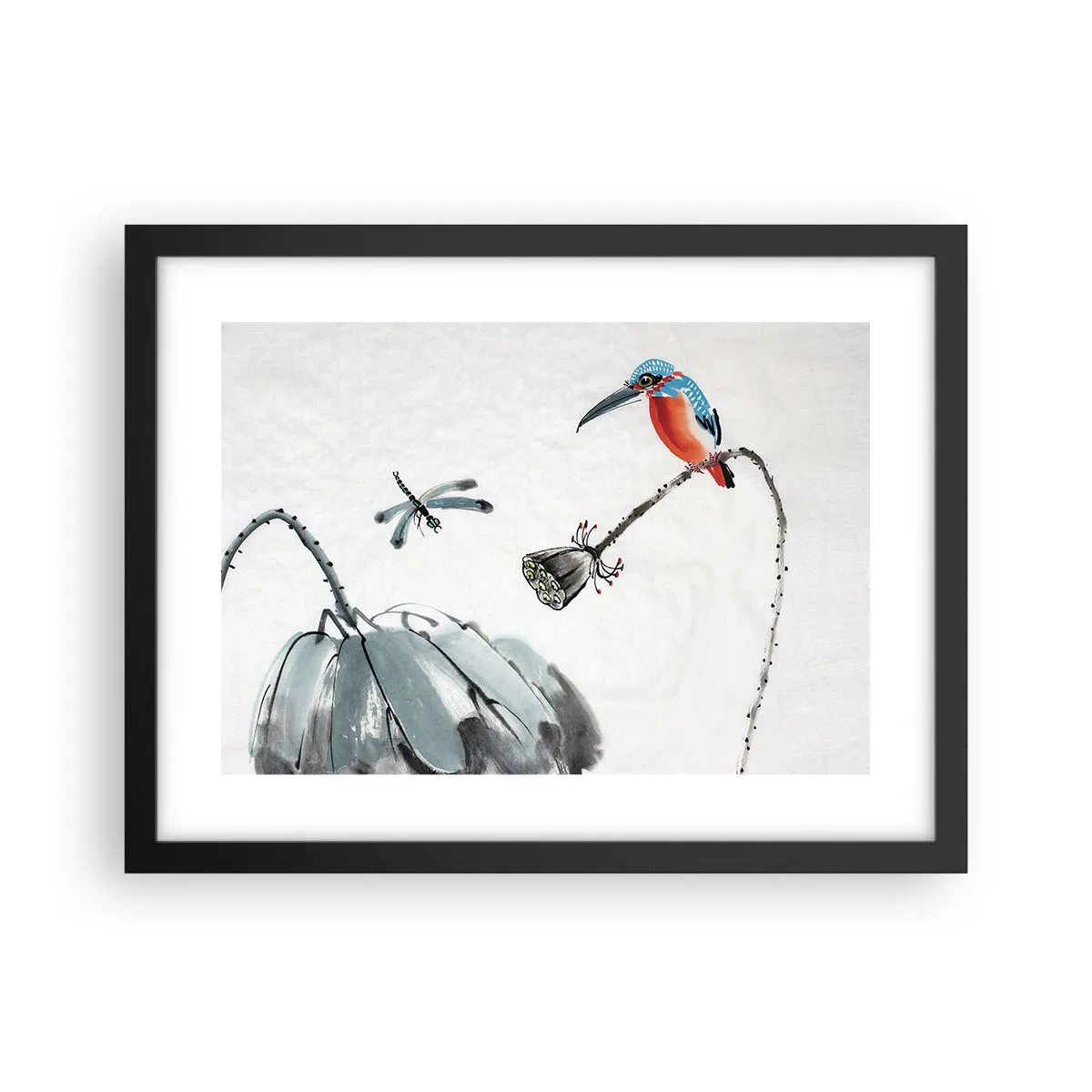 Affisch i svart ram - Ängens liv - 40x30 cm