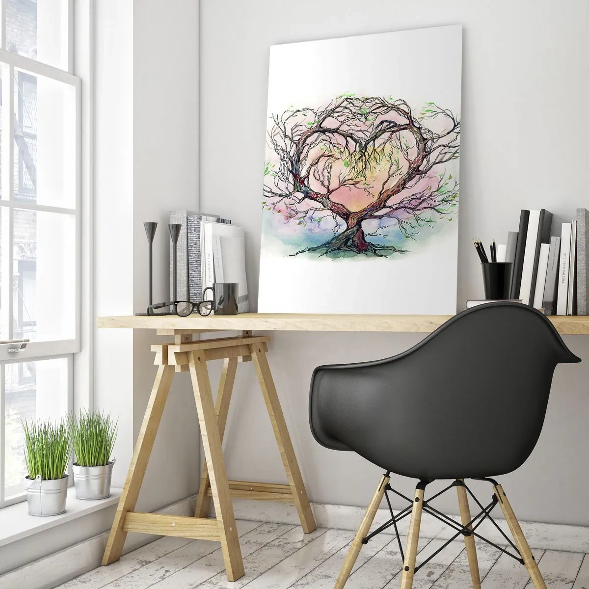 Glastavla - Bild på glas - Tillsammans mot stormarna - 70x100 cm