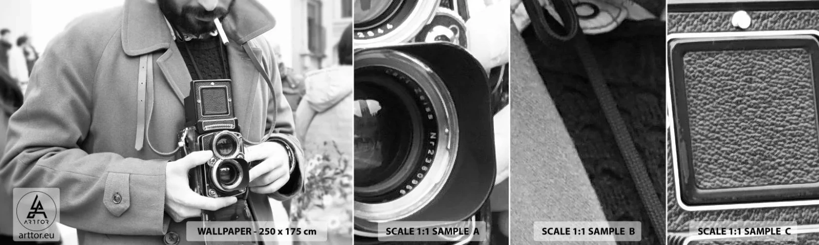 Fototapet Prov Standard Eco - I retrostil - Kamera, Årgång, Kamera - 100x30 cm