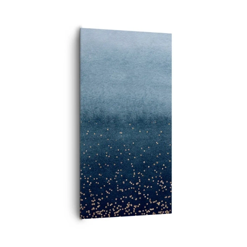 Canvastavla - Bild på duk - Komposition – blåa faser - 65x120 cm