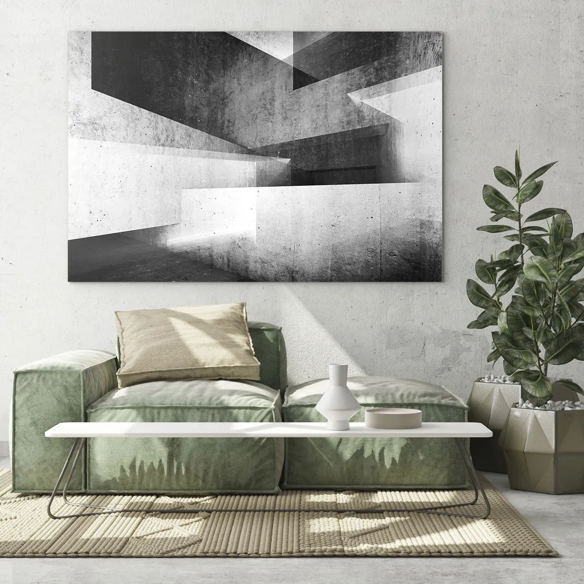 Glastavla - Bild på glas - Rummets struktur - 120x80 cm