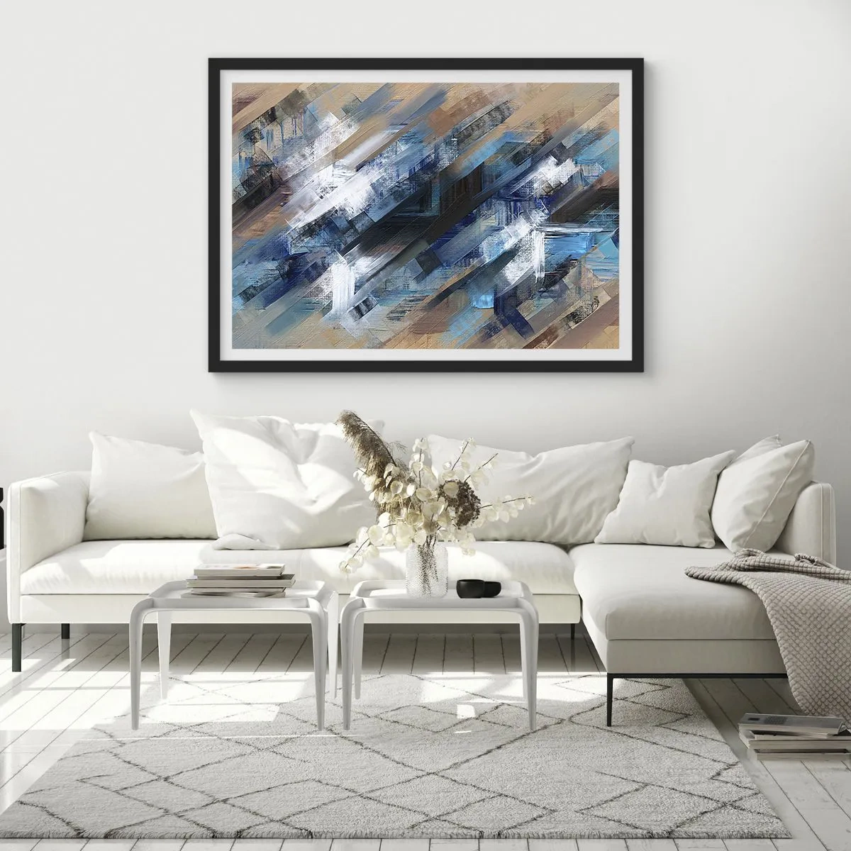 Affisch i svart ram - På en blå sluttning - 70x50 cm