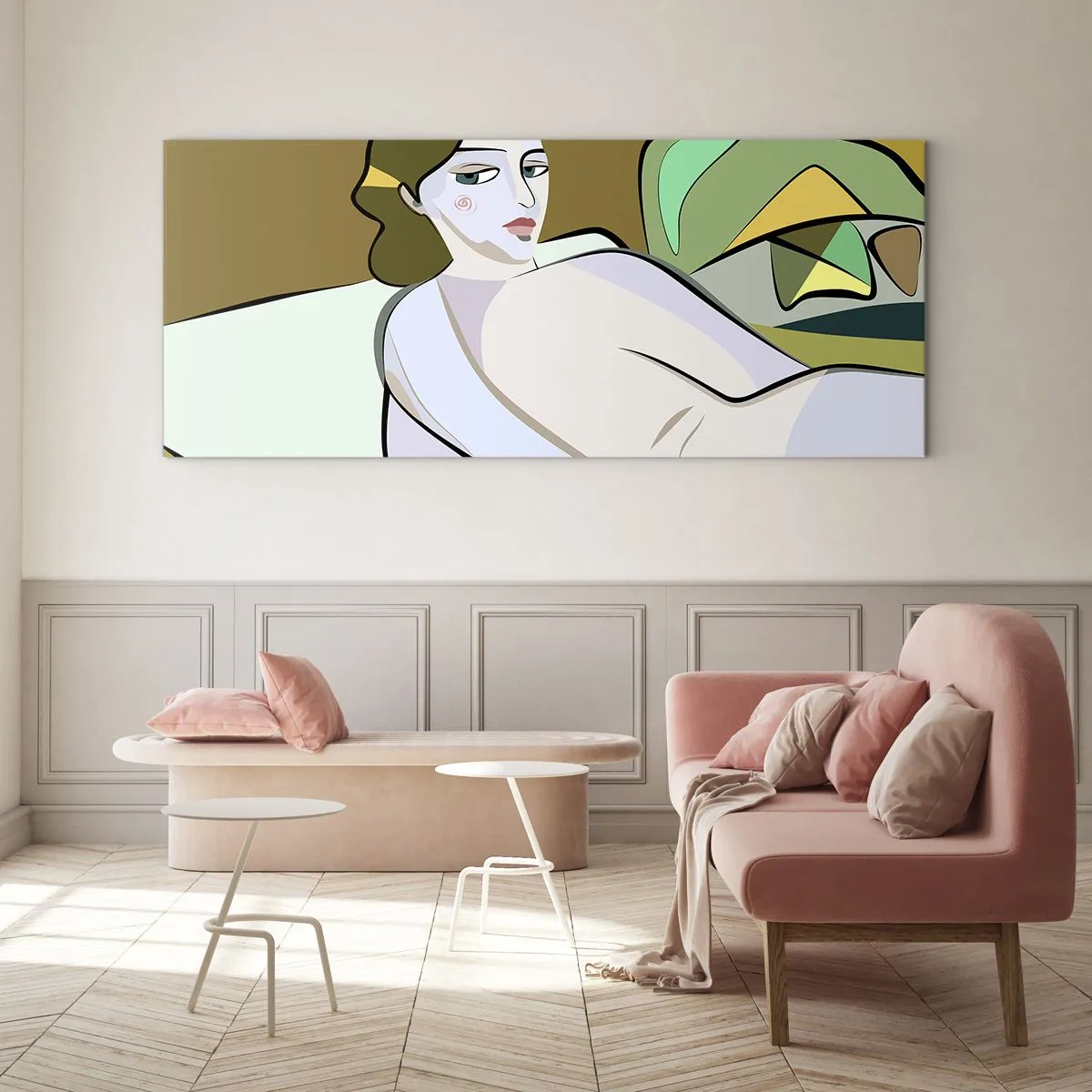 Glastavla - Bild på glas - Intim porträtt - 100x40 cm