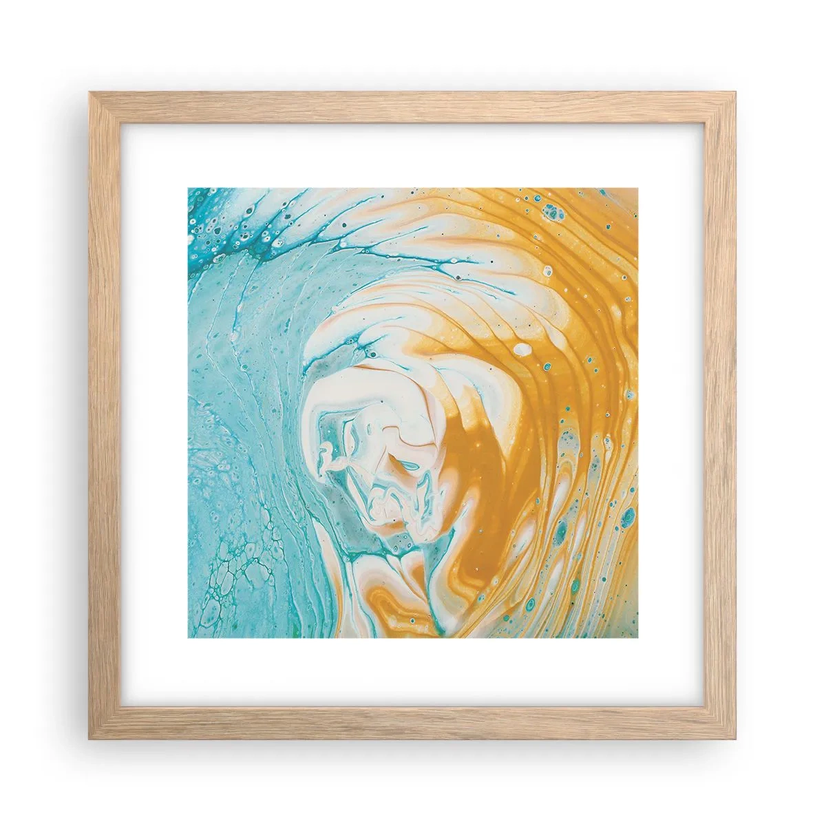 Affisch i ram av ljusek - Pastellfärgad virvel - 30x30 cm