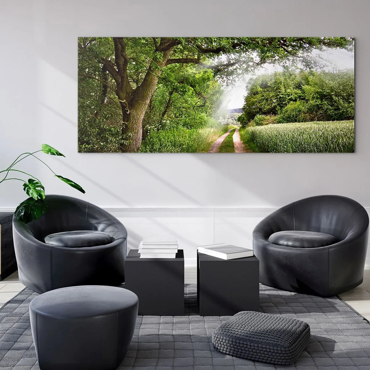 Glastavla - Bild på glas - Et in Arcadia ego - 160x50 cm