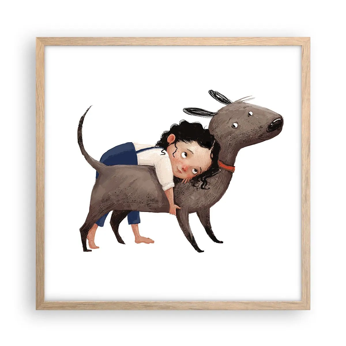 Affisch i ram av ljusek - Bästa vänner - 50x50 cm