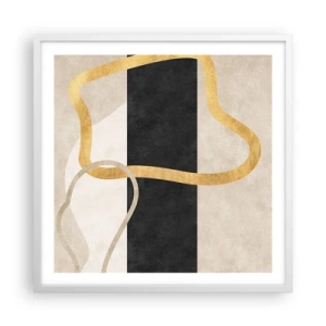 Affisch i vit ram - Slingrande former - 60x60 cm