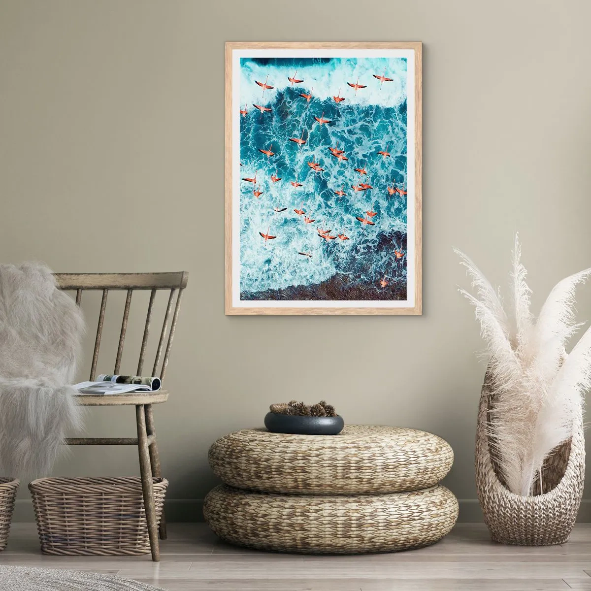 Affisch i ram av ljusek - Kustparad - 70x100 cm