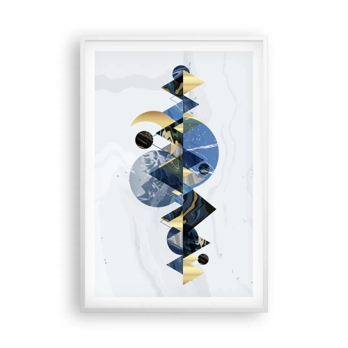 Affisch i vit ram - Geometriskt landskap - 61x91 cm