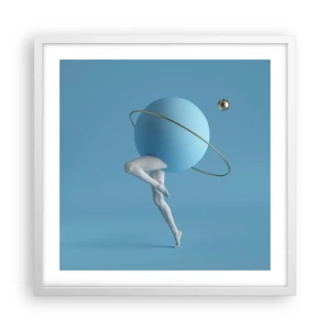 Affisch i vit ram - Och planeterna blir galna - 50x50 cm