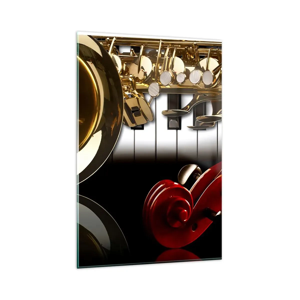 Glastavla - Bild på glas - Plåt, trä och elfenben - 80x120 cm