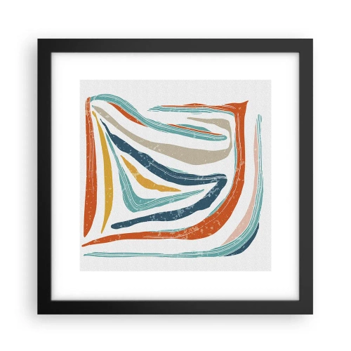 Affisch i svart ram - Vänligt leende abstraktion - 30x30 cm