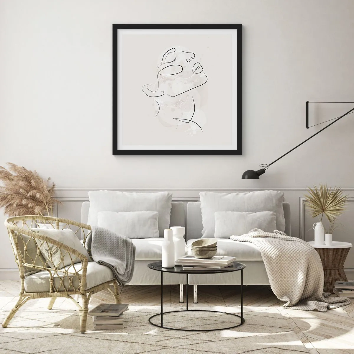 Affisch i svart ram - Drömmens kontur - 50x50 cm