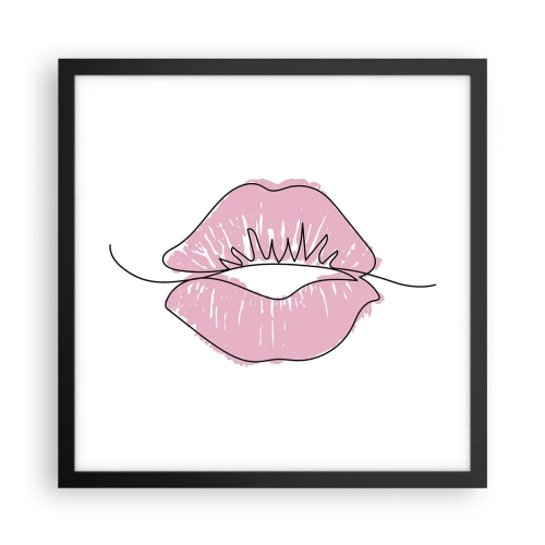 Affisch i svart ram - Redo att kyssas? - 40x40 cm