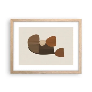 Affisch i ram av ljusek - Komposition i brun - 40x30 cm