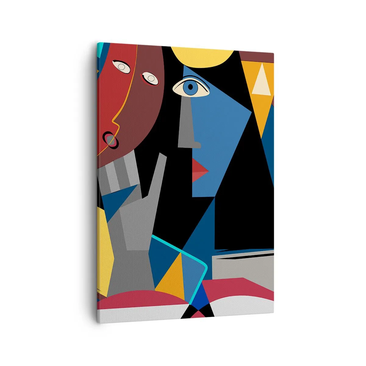 Canvastavla - Bild på duk - Kubistiskt samtal - 50x70 cm