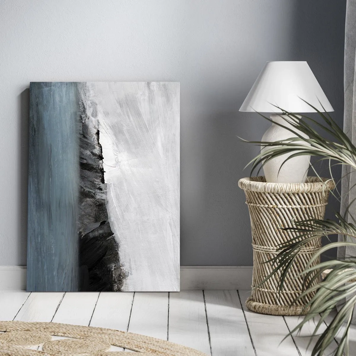 Canvastavla - Bild på duk - Vatten - jord: en krock mellan elementen - 70x100 cm