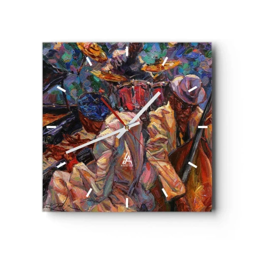 Väggklocka - Klocka på glas - I en rytm - 30x30 cm