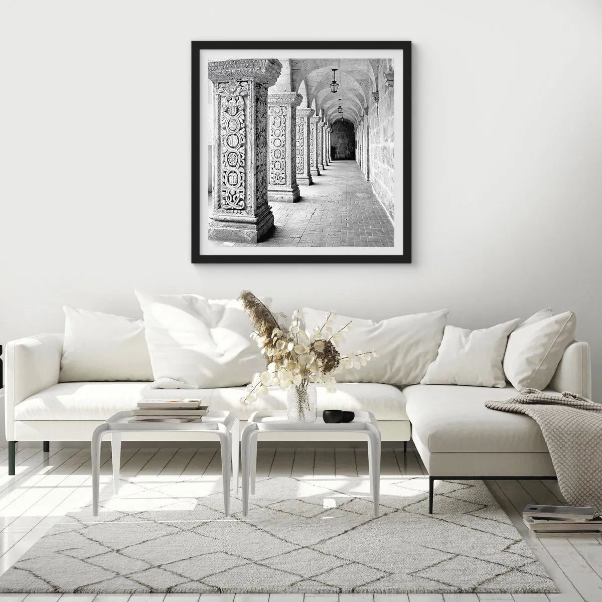 Affisch i svart ram - Och vart tar det vägen? - 50x50 cm