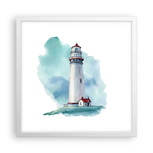 Affisch i vit ram - Milda syster av det blåa - 40x40 cm