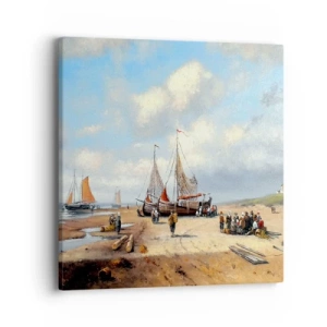 Canvastavla - Bild på duk - Efter en lyckad fångst - 40x40 cm