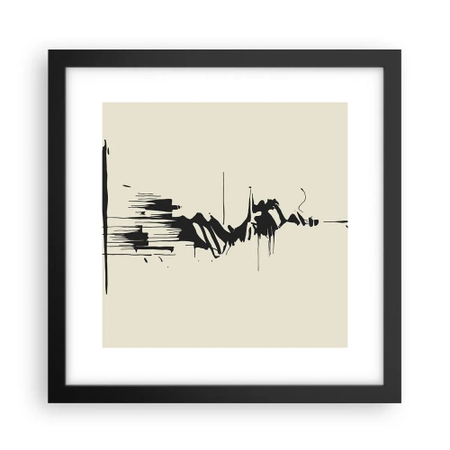 Affisch i svart ram - Skyndsam abstraktion - 30x30 cm