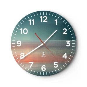 Väggklocka - Klocka på glas - Abstraktion: ljusvågor - 40x40 cm