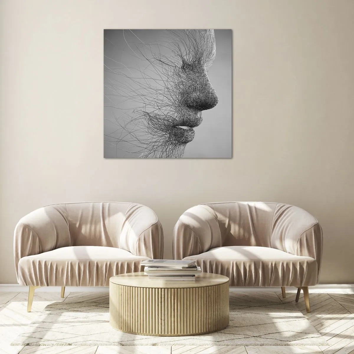 Glastavla - Bild på glas - Vindens ande - 70x70 cm