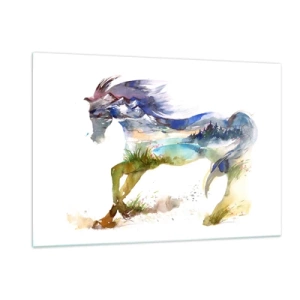 Glastavla - Bild på glas - Från ängen till himlen - 120x80 cm