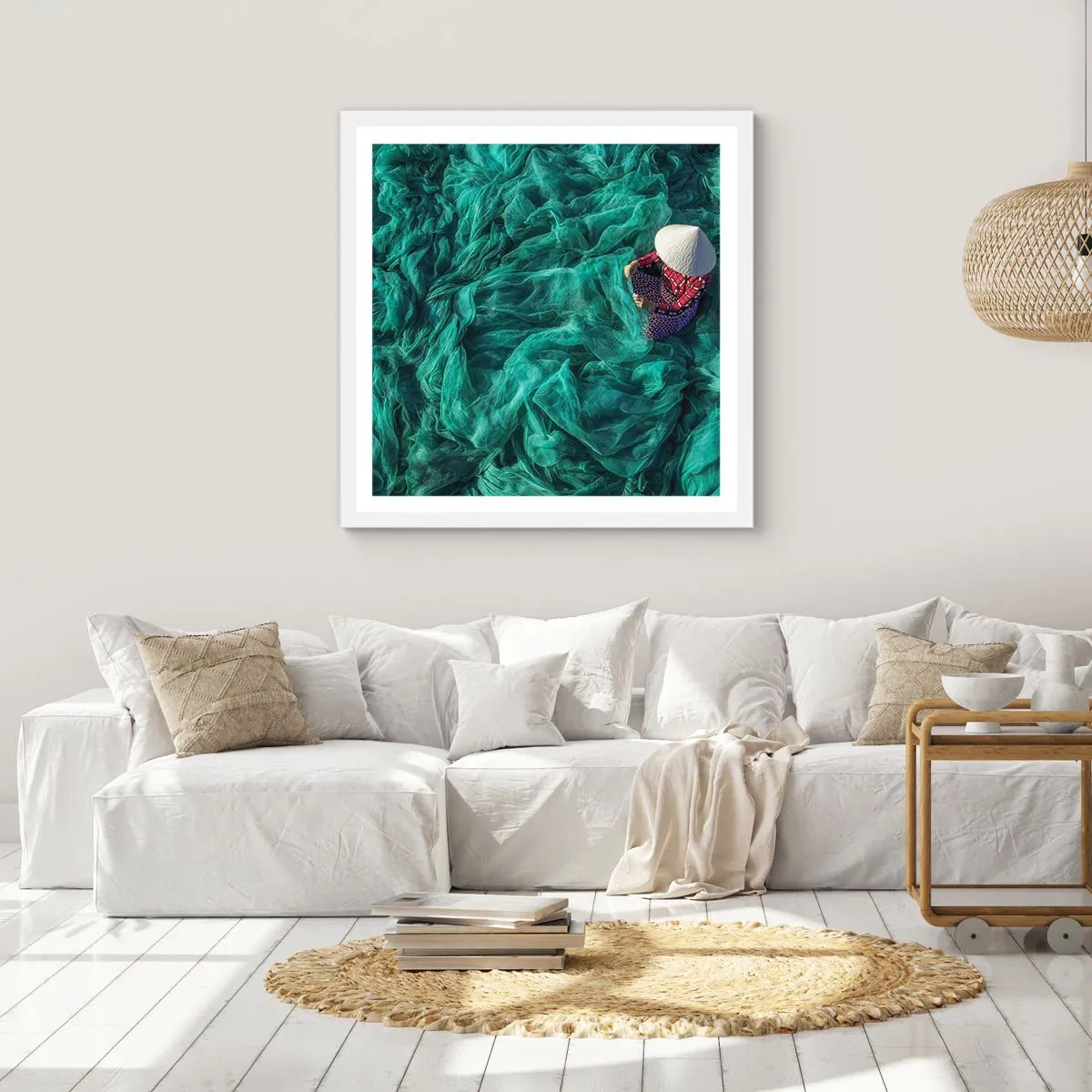 Affisch i vit ram - I nätens hav - 30x30 cm
