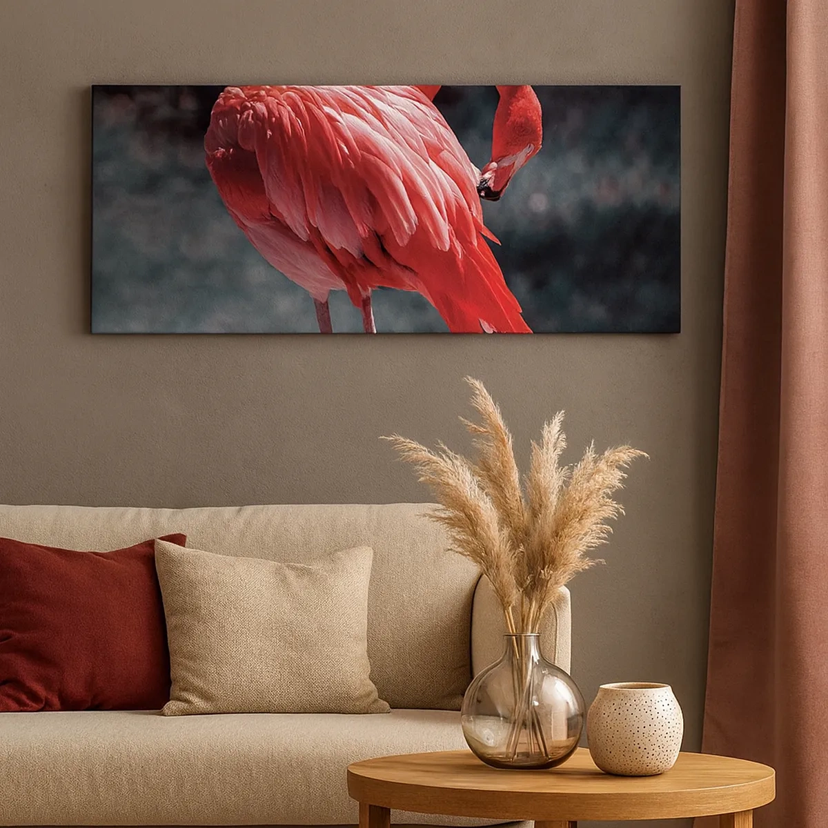 Canvastavla - Bild på duk - Djuprött naturpoem - 30x30 cm