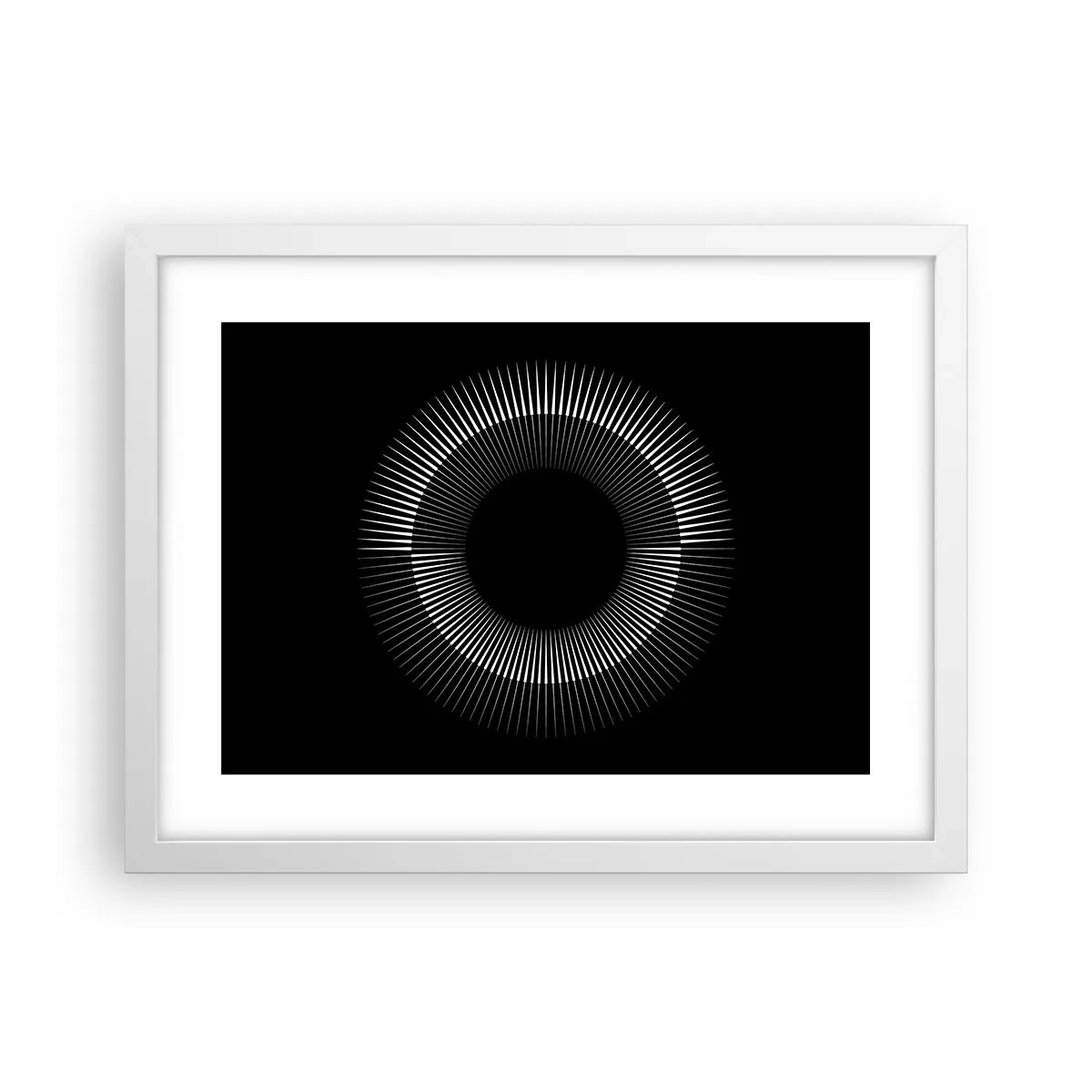 Affisch i vit ram - Svart sol - 40x30 cm