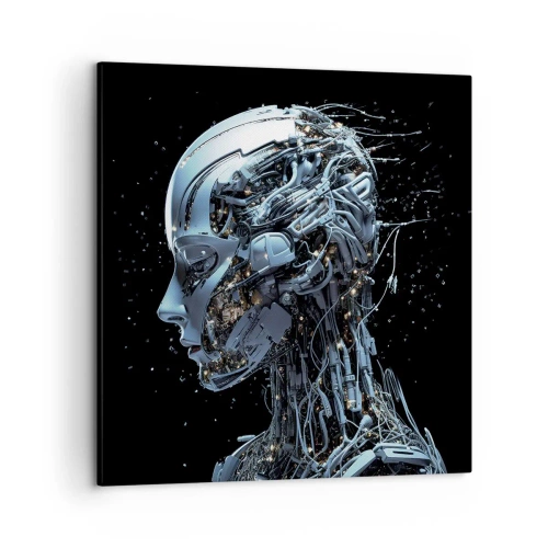 Canvastavla - Bild på duk - Teknik är en kvinna - 50x50 cm