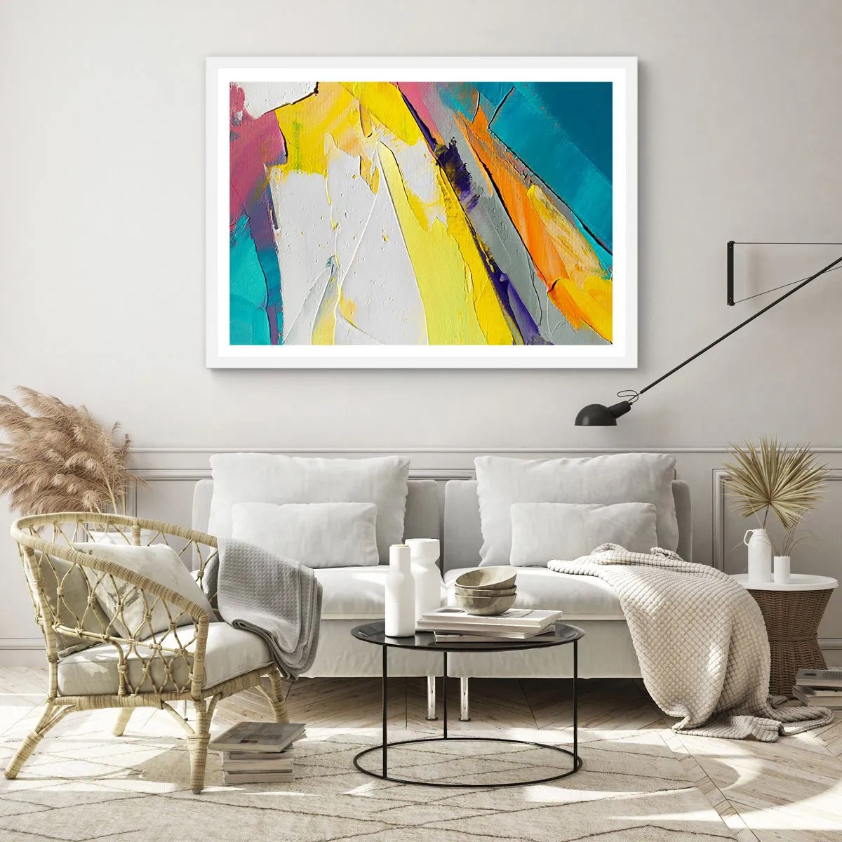 Affisch i vit ram - Världens anatomi - 91x61 cm