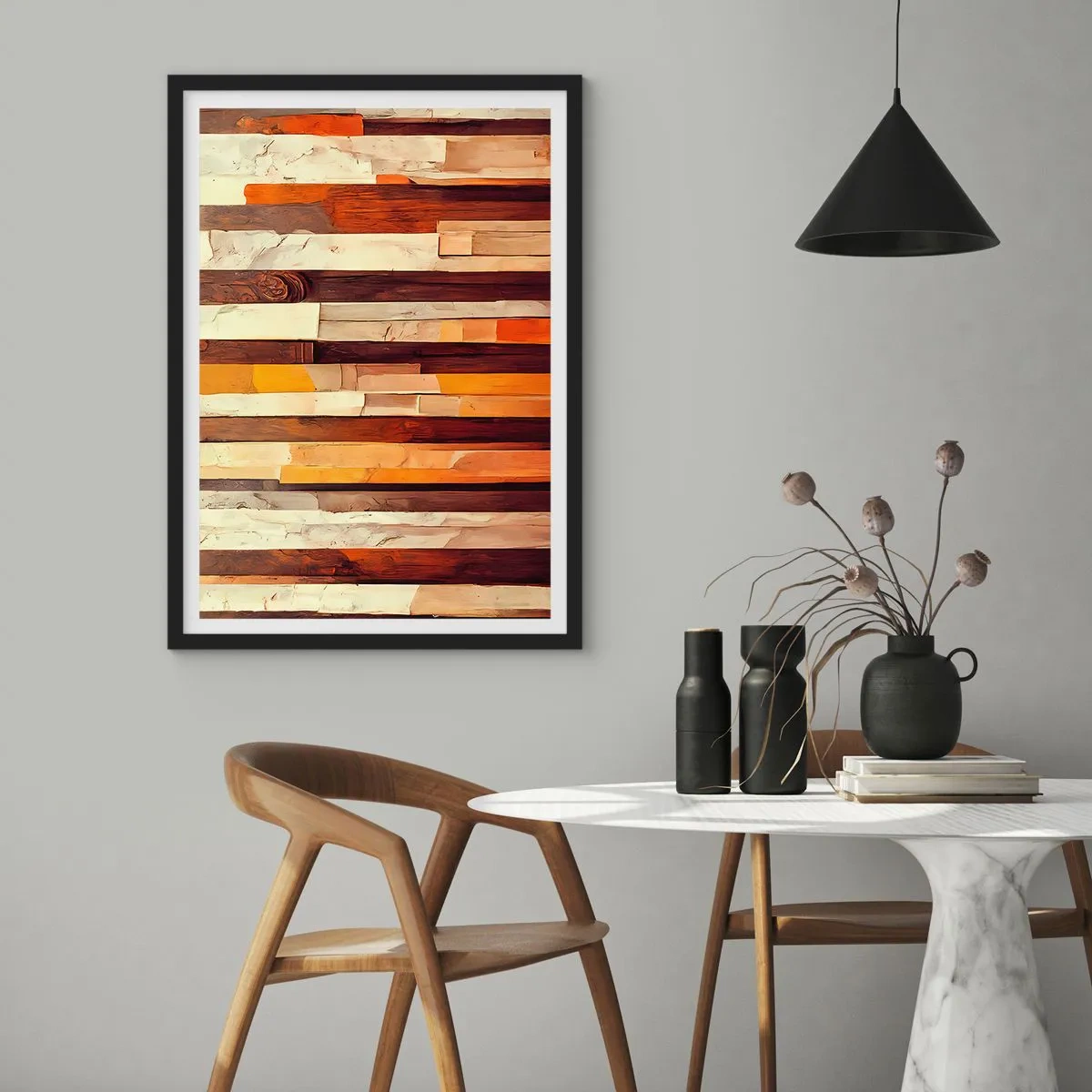 Affisch i svart ram - Hymn av skogens träd - 70x100 cm