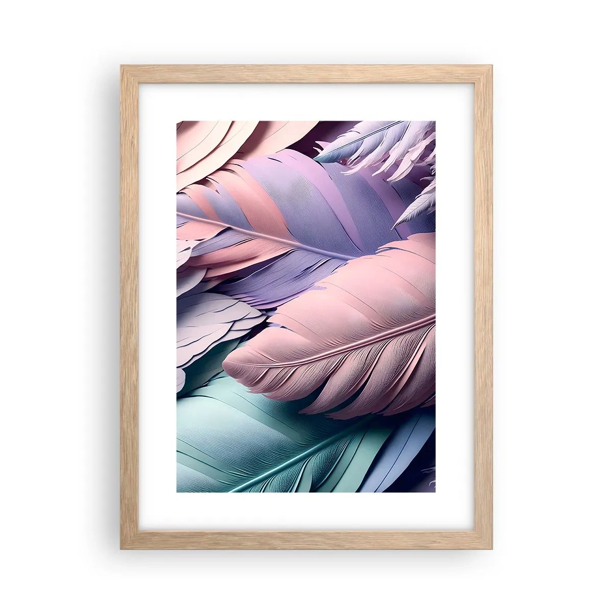 Affisch i ram av ljusek - Fågelstil - 30x40 cm