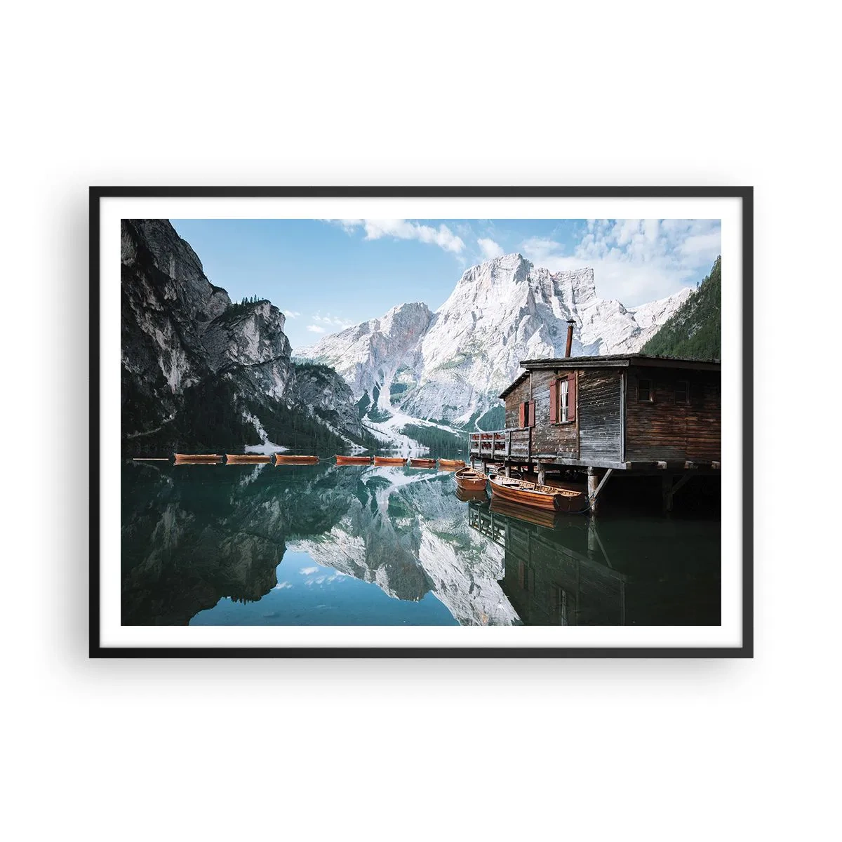 Affisch i svart ram - Kristallklar fjällmorgon - 100x70 cm