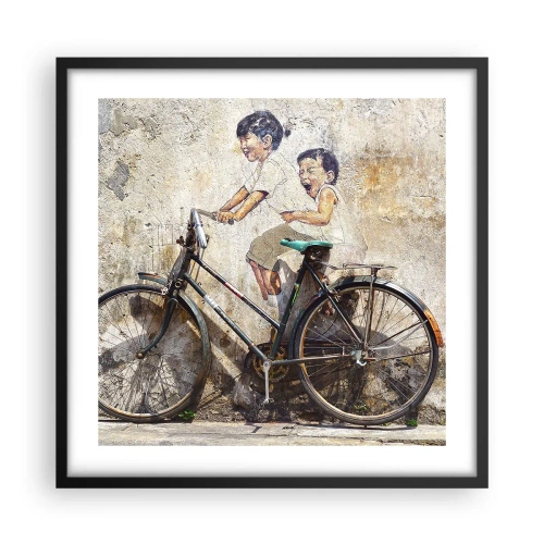 Affisch i svart ram - Sant eller falskt? - 50x50 cm